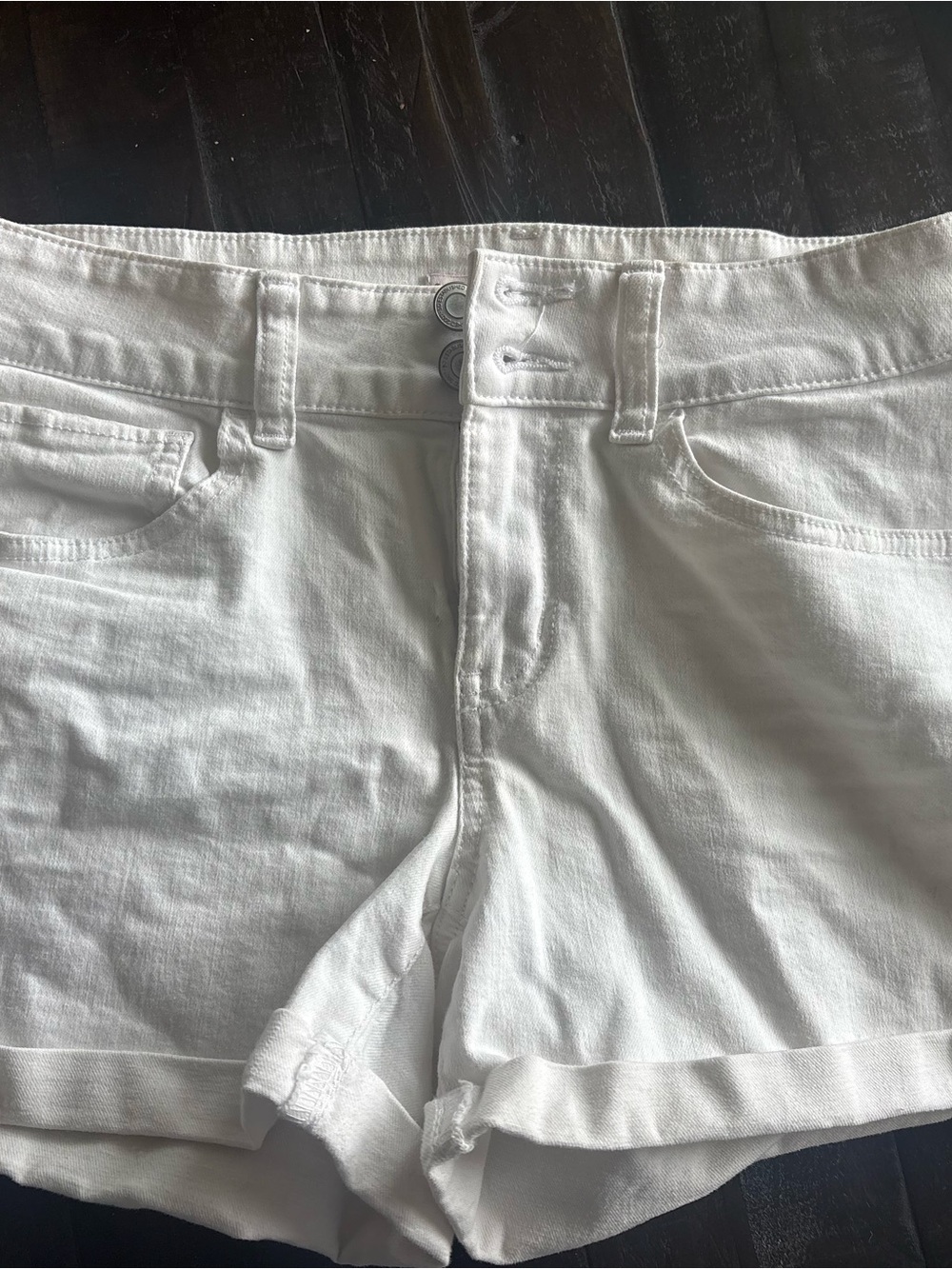 Low Rise Favorite Midi White Denim Shorts – Size 11